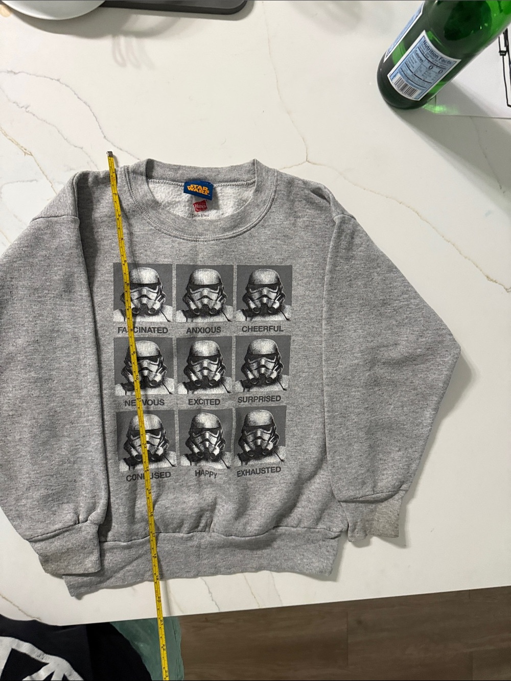 Star Wars Grey Crewneck Sweater with Stormtrooper Graphic Grid